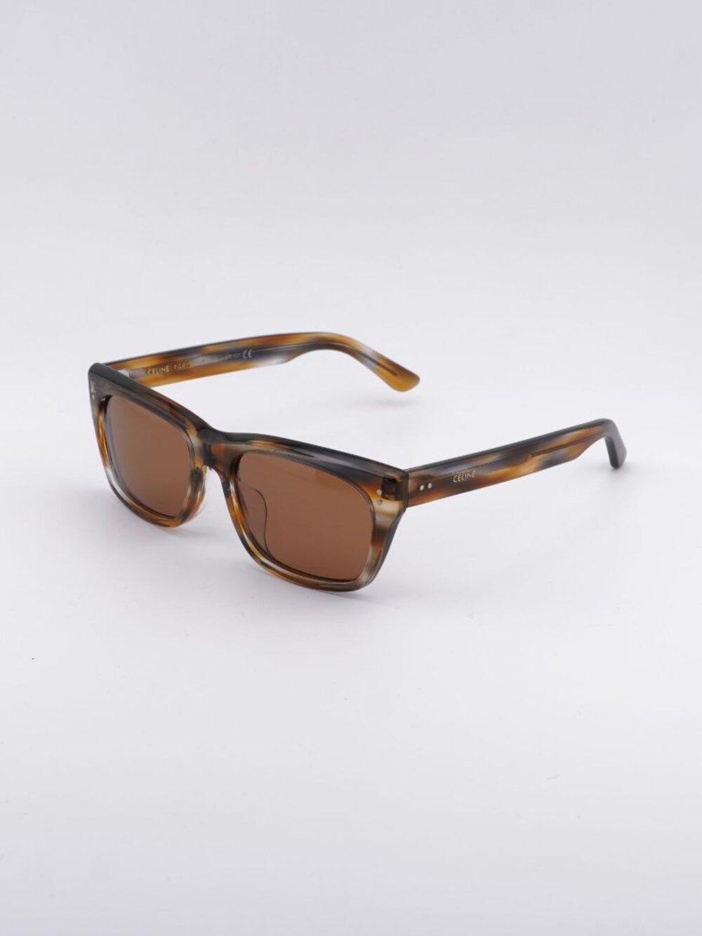 Celine CL40060F 55J Sunglasses Havana Square Frame, Roviex Lenses